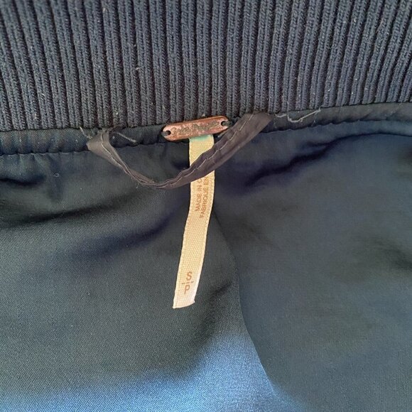 Free People Easy Bomber Jacket Oversized Quilted Coat Turquoise Blue Size Small - Picture 5 of 7